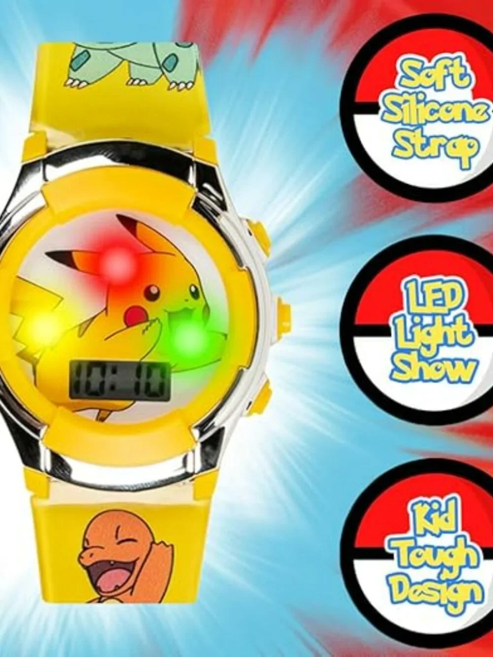 New‎ Kids Pokemon Digital LCD Quartz Watch for Boys, Girls, and Adults